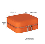 Leather Jewelry Organizer, Travel-Friendly Genuine Leather Storage Box with Velvet Lining (Celeste)