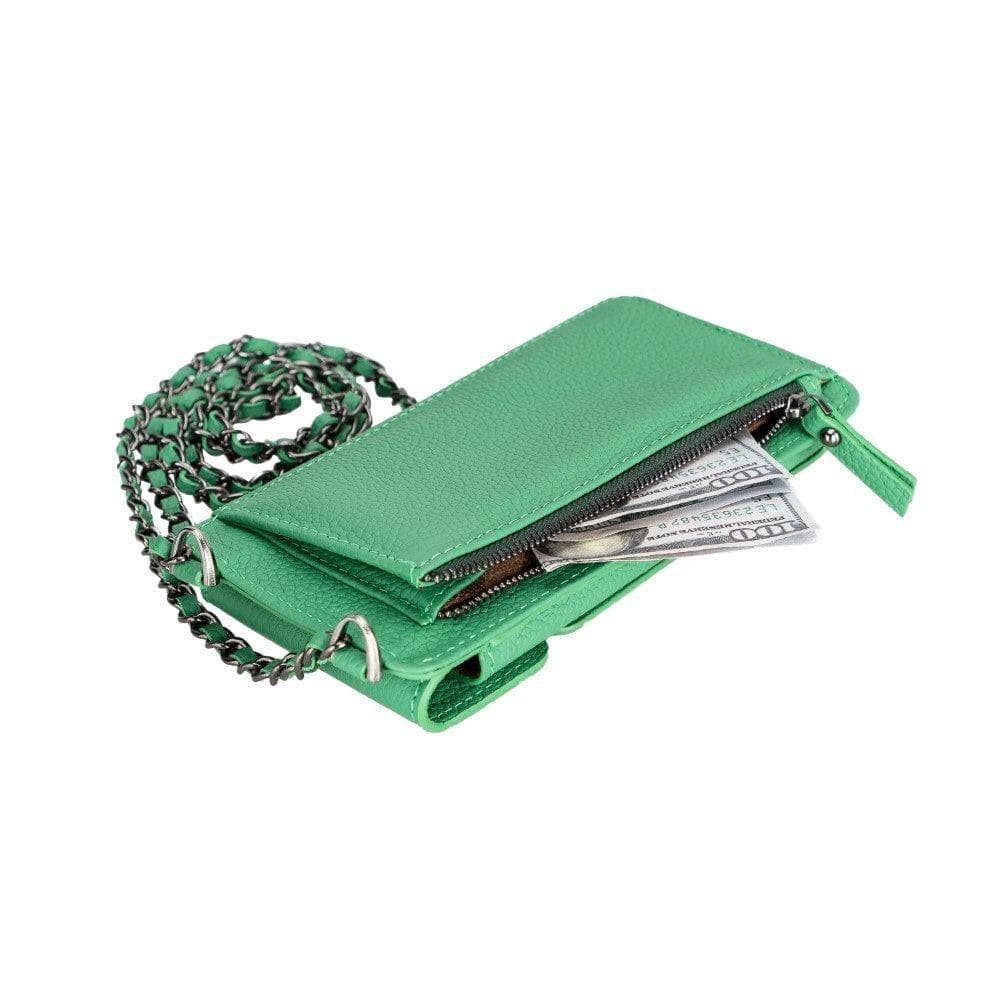 Handmade Leather Wallet Phone Case Crossbody Bag with Chain (Cadenza)