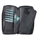 Delfi, Trina iPhone 13 Leather Detachable and Zipper Wallet Case