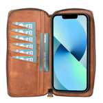 Delfi, Trina iPhone 13 Pro Max Leather Detachable and Zipper Wallet Case