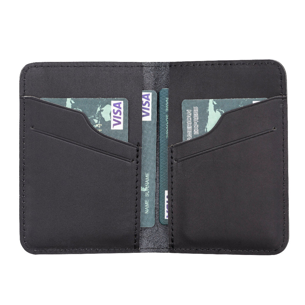Leather Card Holder – Minimalist Slim Bifold Wallet for Men & Women (Matteo)