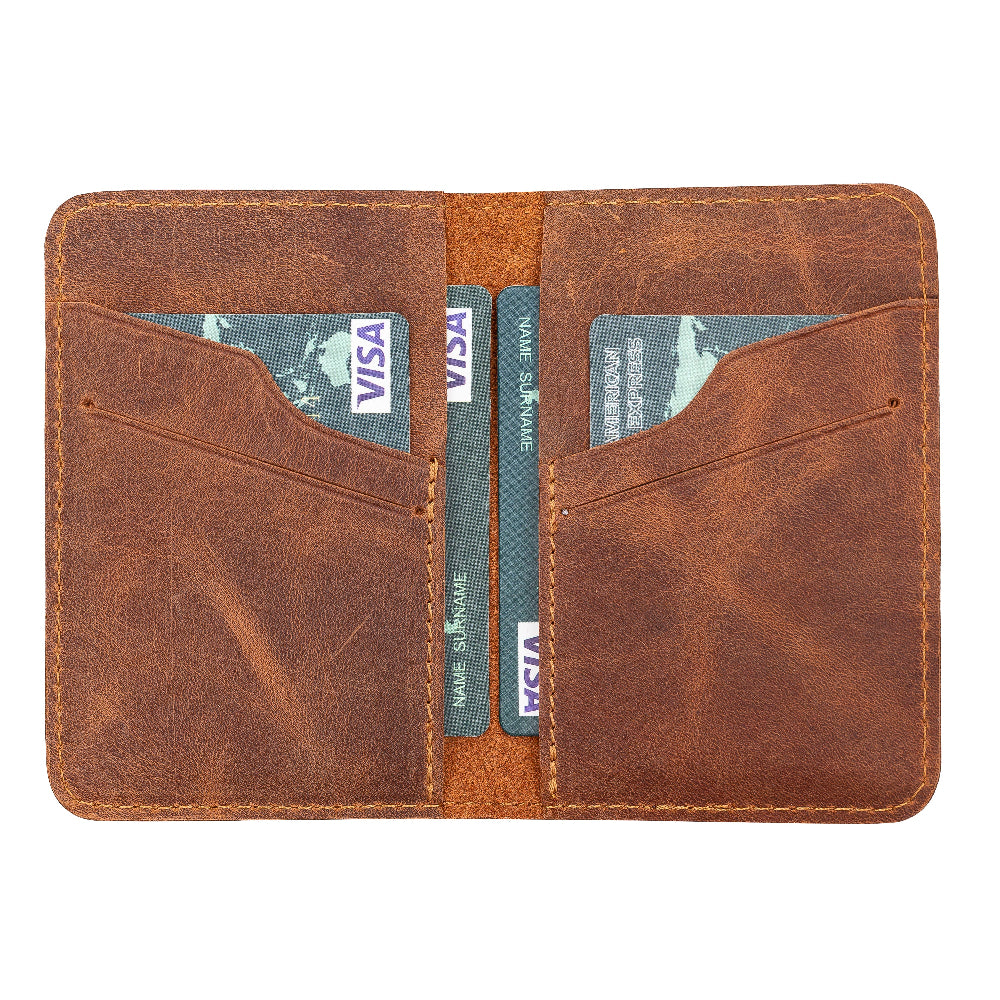 Leather Card Holder – Minimalist Slim Bifold Wallet for Men & Women (Matteo)