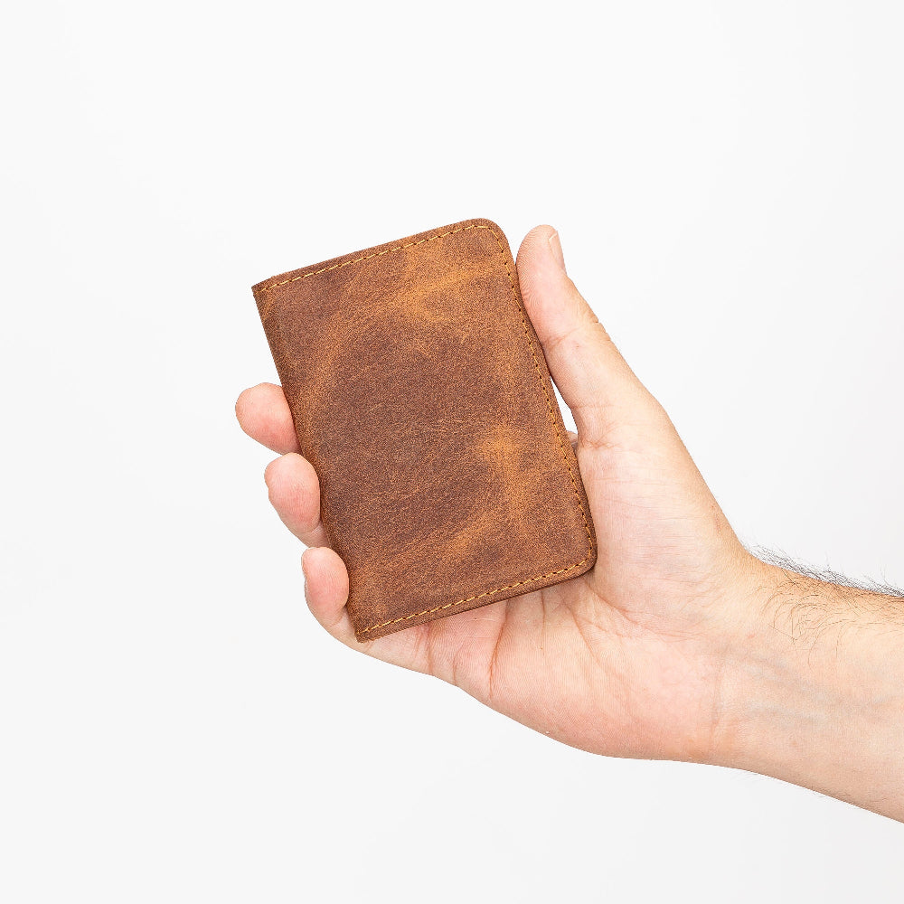 Leather Card Holder – Minimalist Slim Bifold Wallet for Men & Women (Matteo)