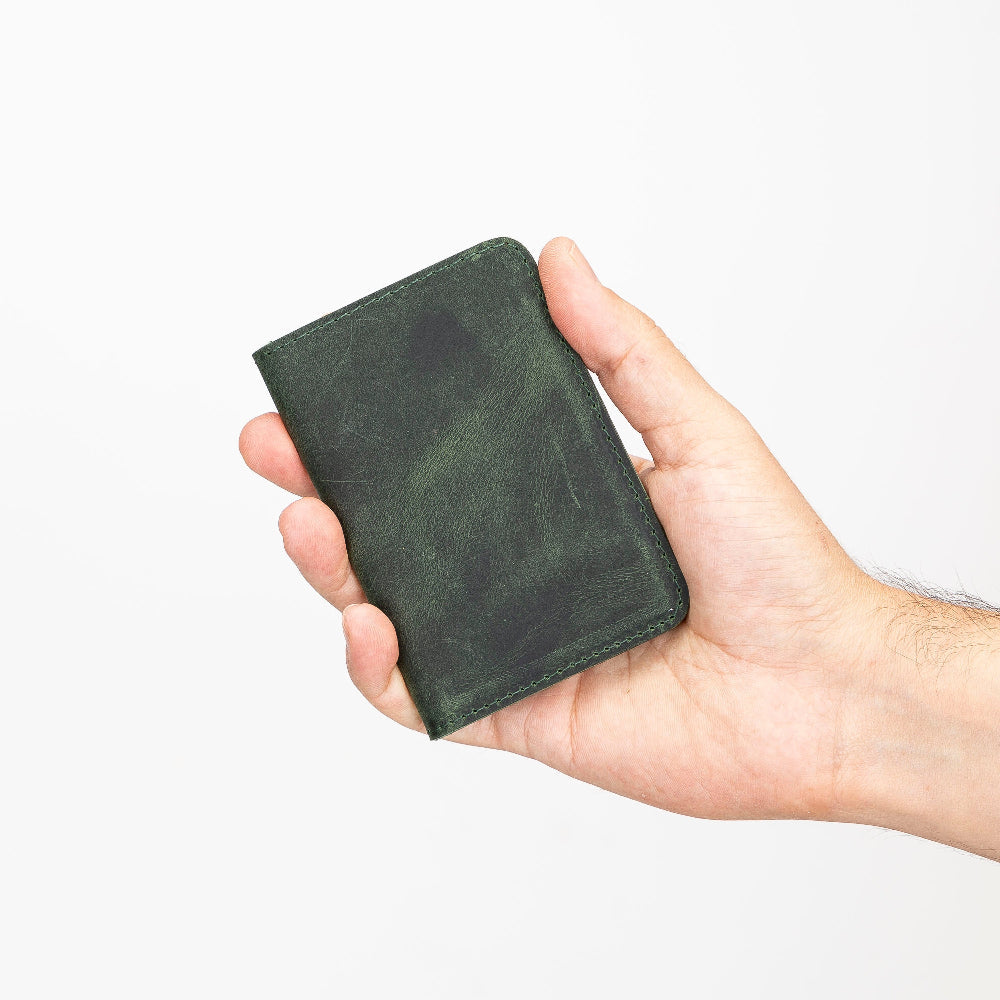 Leather Card Holder – Minimalist Slim Bifold Wallet for Men & Women (Matteo)