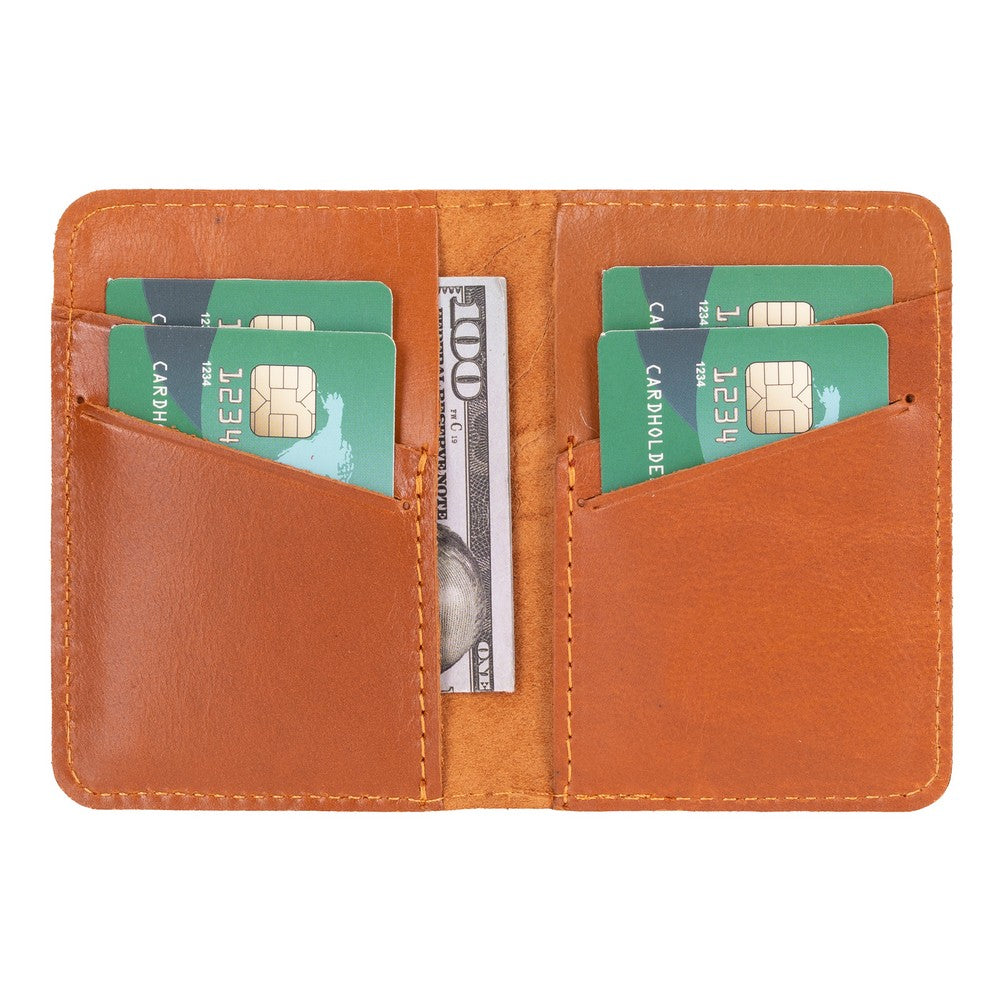 Leather Card Holder – Minimalist Slim Bifold Wallet for Men & Women (Matteo)
