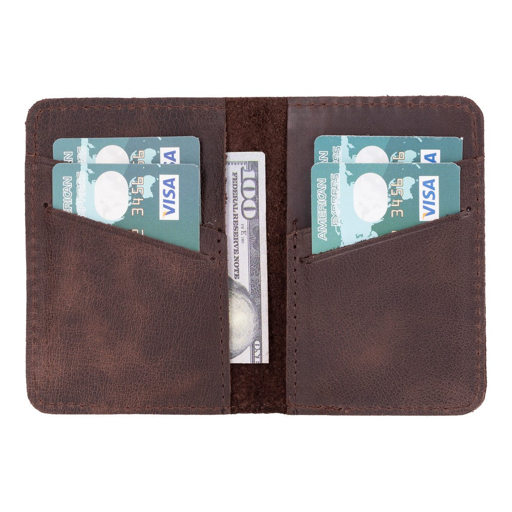 Leather Card Holder – Minimalist Slim Bifold Wallet for Men & Women (Matteo)