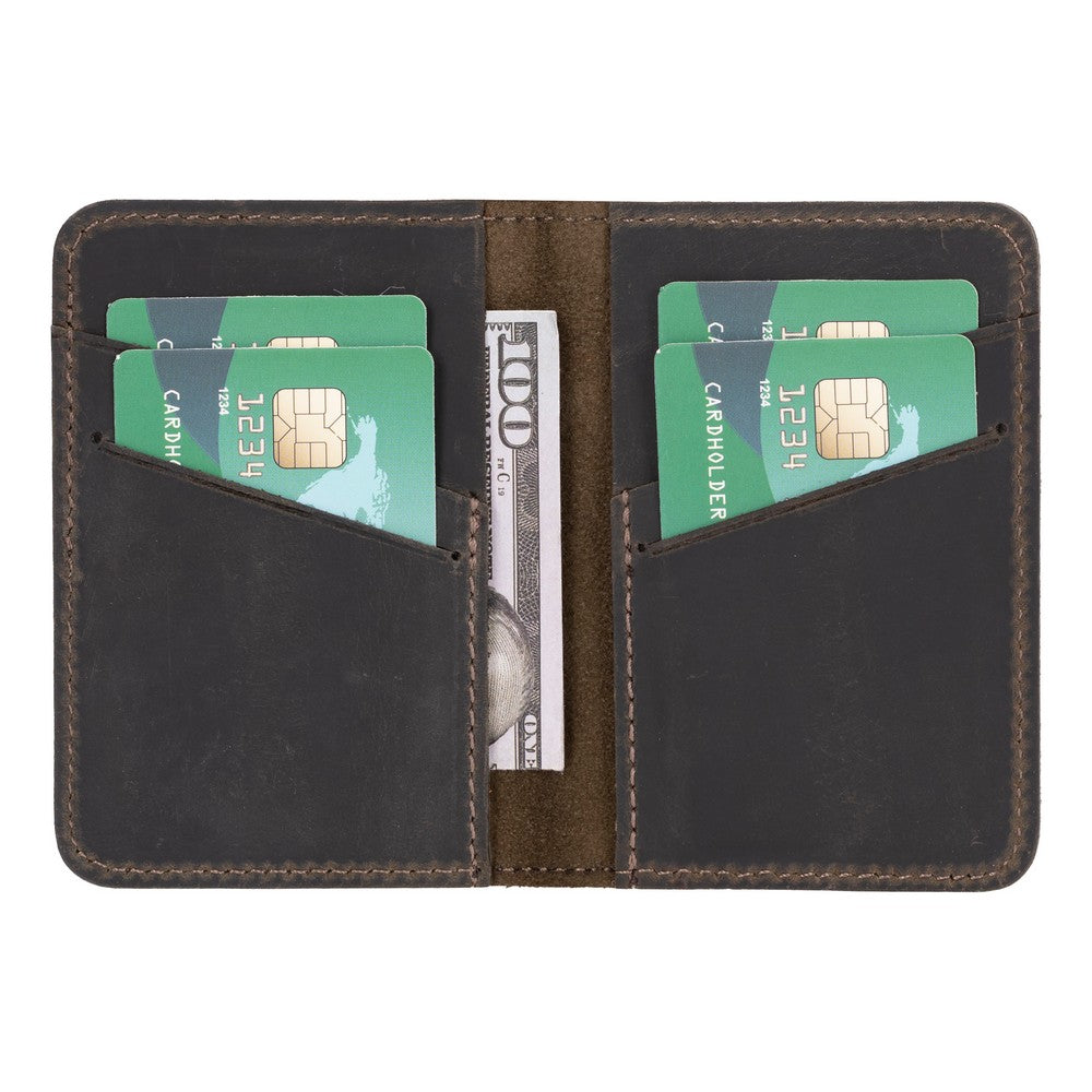Leather Card Holder – Minimalist Slim Bifold Wallet for Men & Women (Matteo)