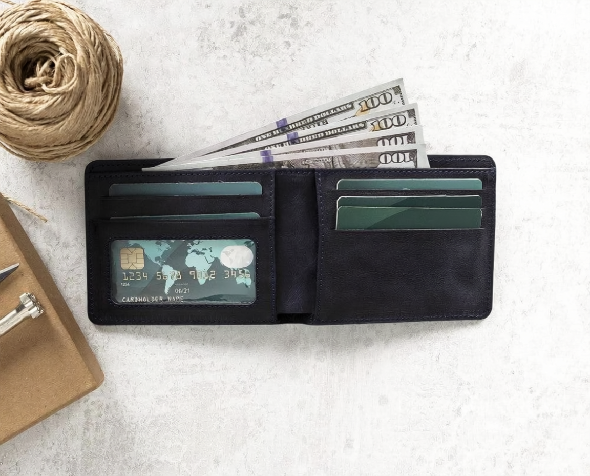 Leather Wallet – Genuine Leather Bifold Wallet with Card Slots (Torin)