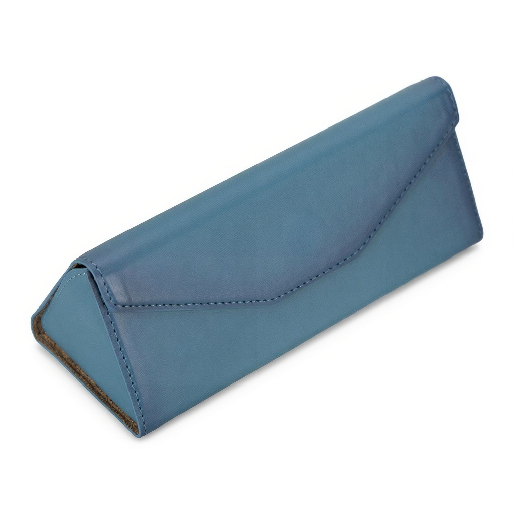 Handmade Genuine Leather Eyewear Case - Magnetic Triangular Design