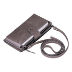 Crossbody Leather Wallet – with Phone Compartment, Card Slots & Shoulder Strap (Calista)