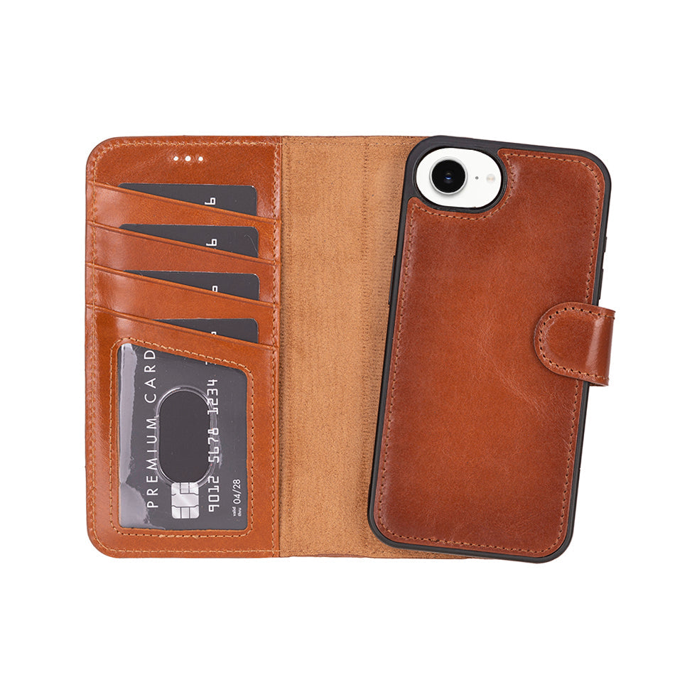 Magic iPhone 17E 16E Compatible Detachable Leather Wallet Case