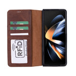 Handcrafted Leather Wallet Case, RFID Blocking, Samsung Galaxy Z Fold 5 (Rune)