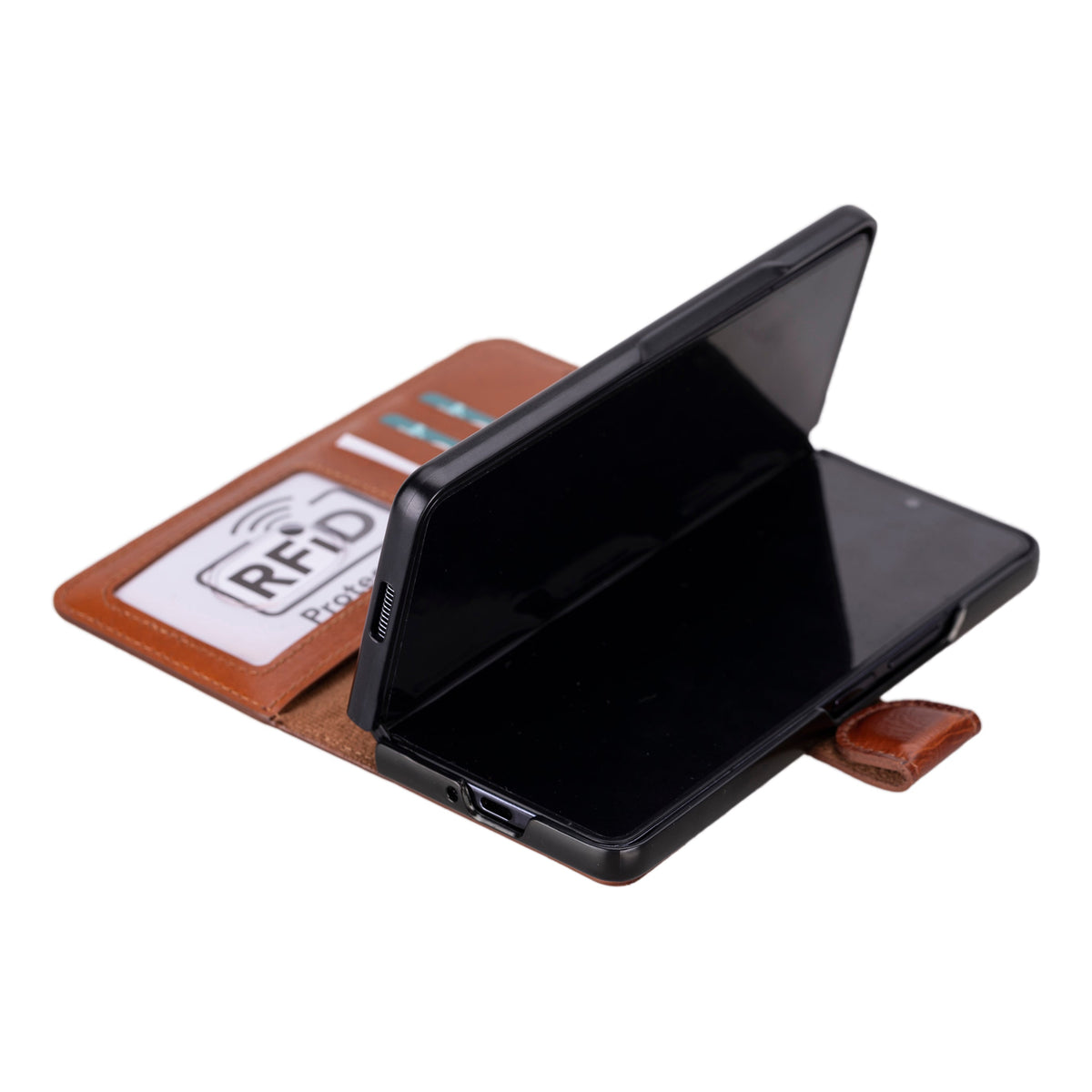 Handcrafted Leather Wallet Case, RFID Blocking, Samsung Galaxy Z Fold 5 (Rune)