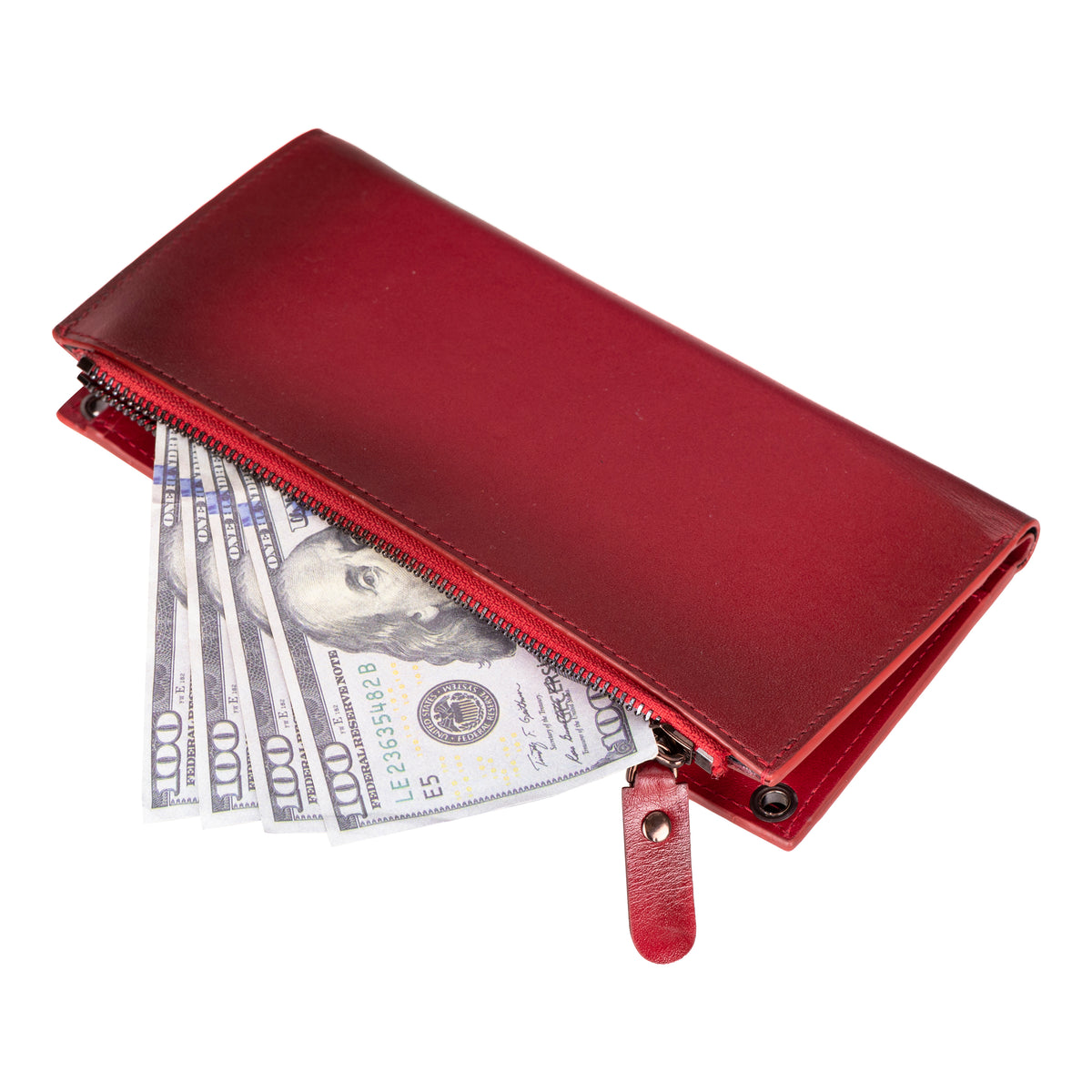 Crossbody Leather Wallet – with Phone Compartment, Card Slots & Shoulder Strap (Calista)