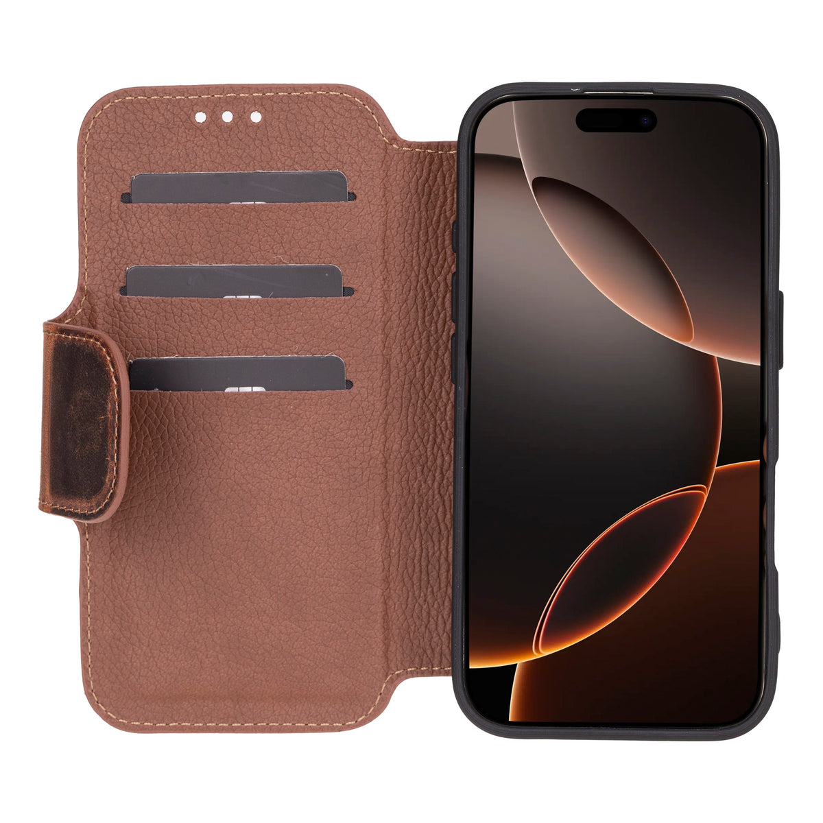 The Roma iPhone 16 Series Leather Folio Case