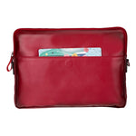 Slim Leather Laptop Bag, Genuine Leather Case, Shoulder Strap (Elona)