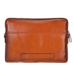 Slim Leather Laptop Bag, Genuine Leather Case, Shoulder Strap (Elona)