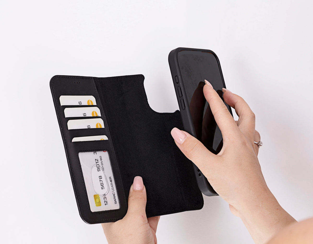 Liluri iPhone 16 Pro Max Detachable Leather Wallet Case