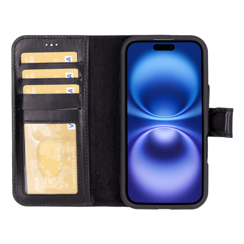 Magic iPhone 16 Series Detachable Leather Wallet Case