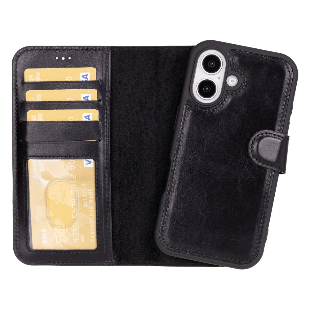 Magic iPhone 16 Series Detachable Leather Wallet Case