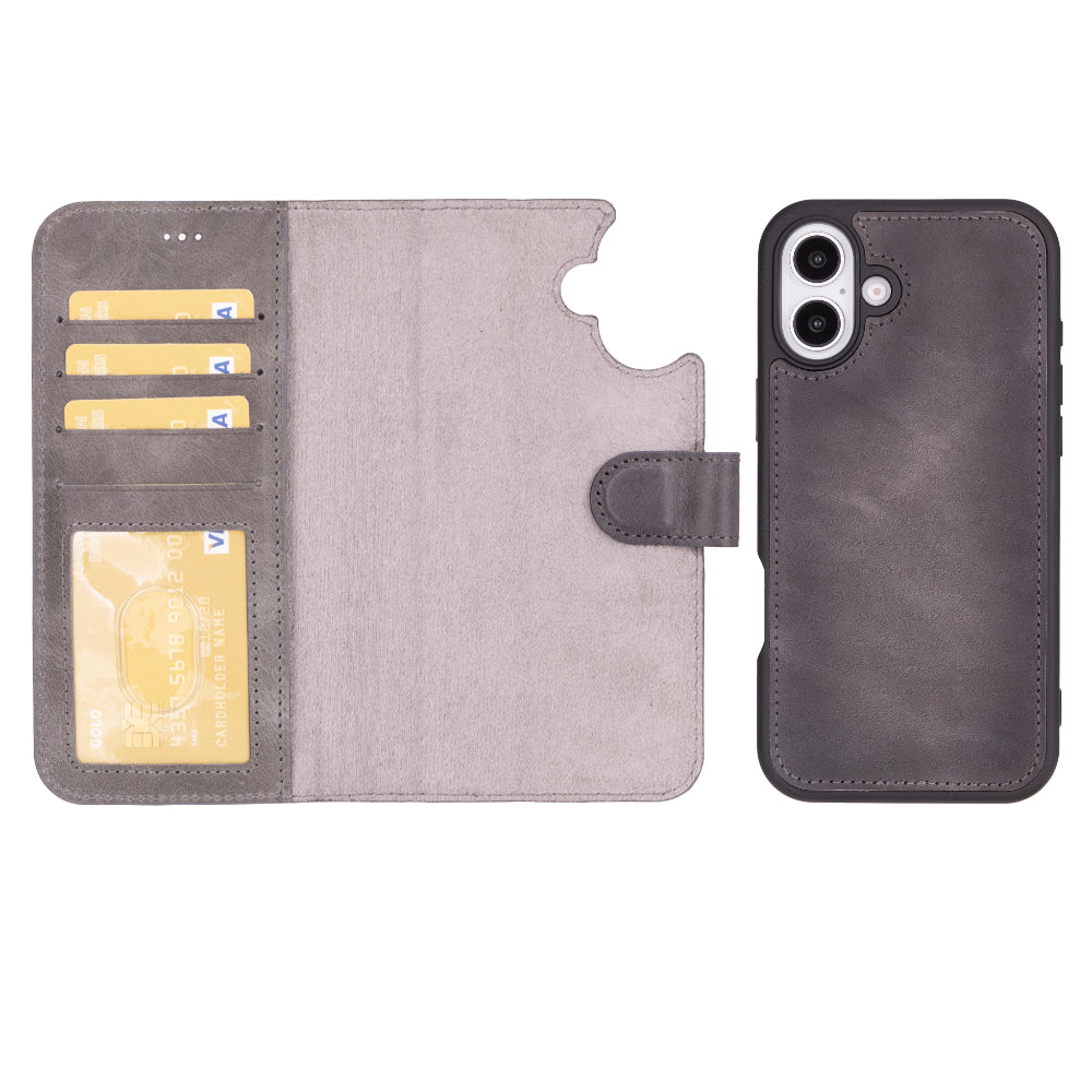 Magic iPhone 16 Series Detachable Leather Wallet Case