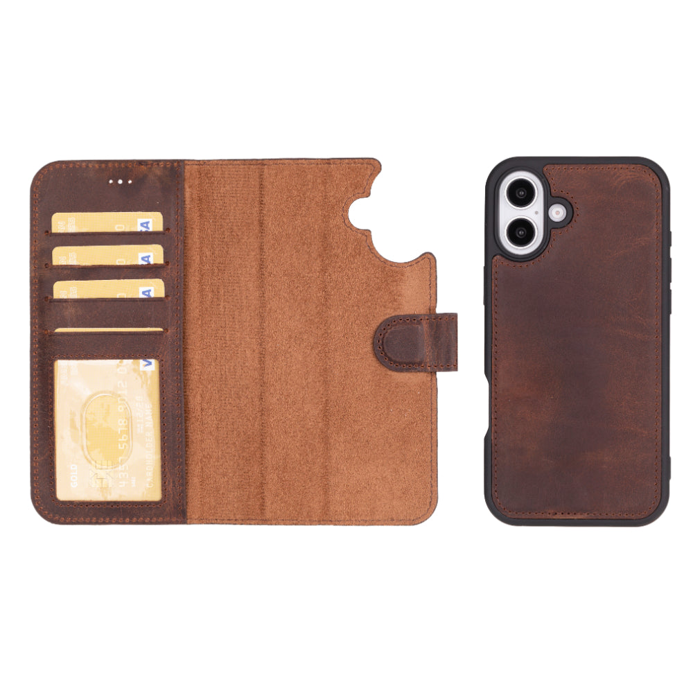 Magic iPhone 16 Series Detachable Leather Wallet Case