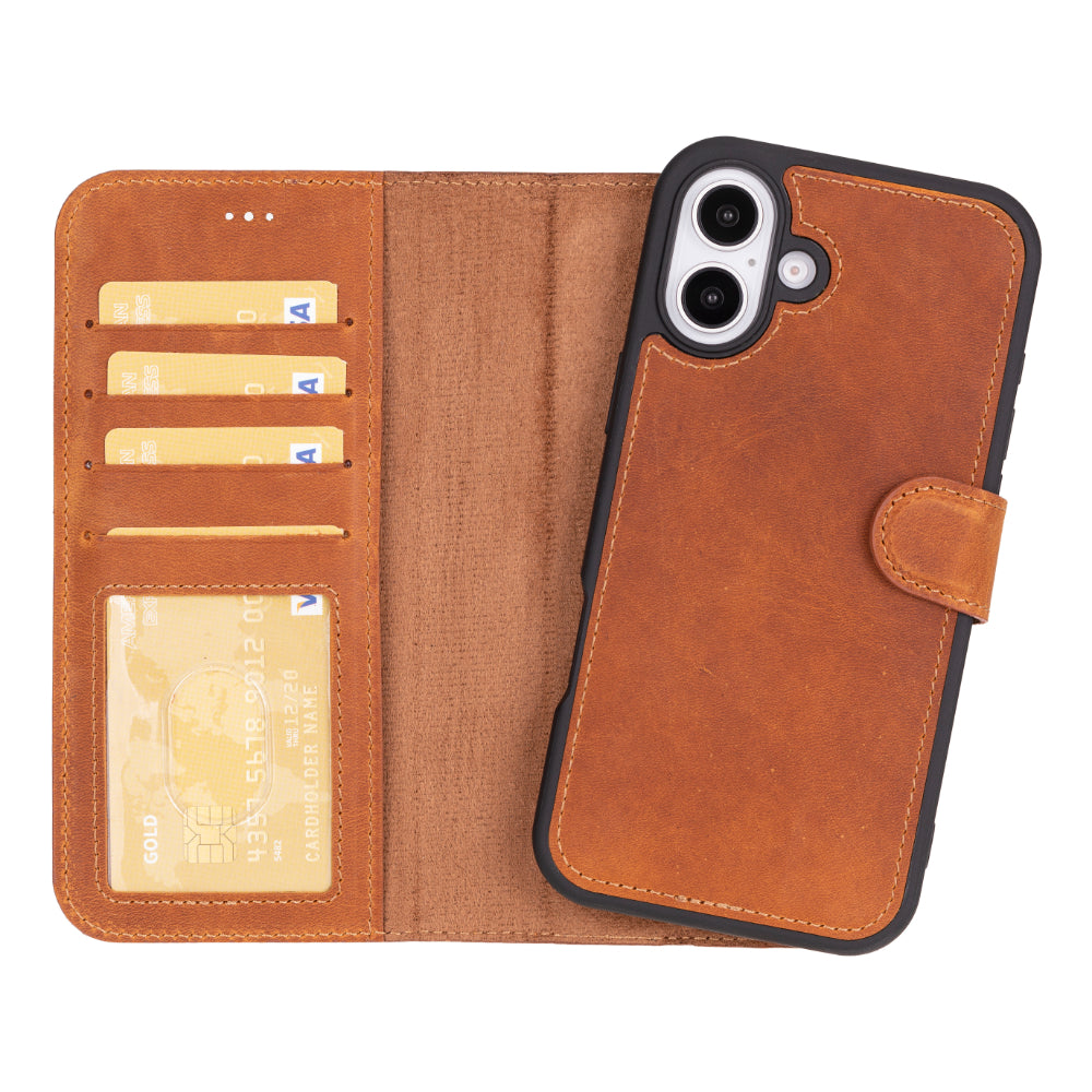 Magic iPhone 16 Series Detachable Leather Wallet Case