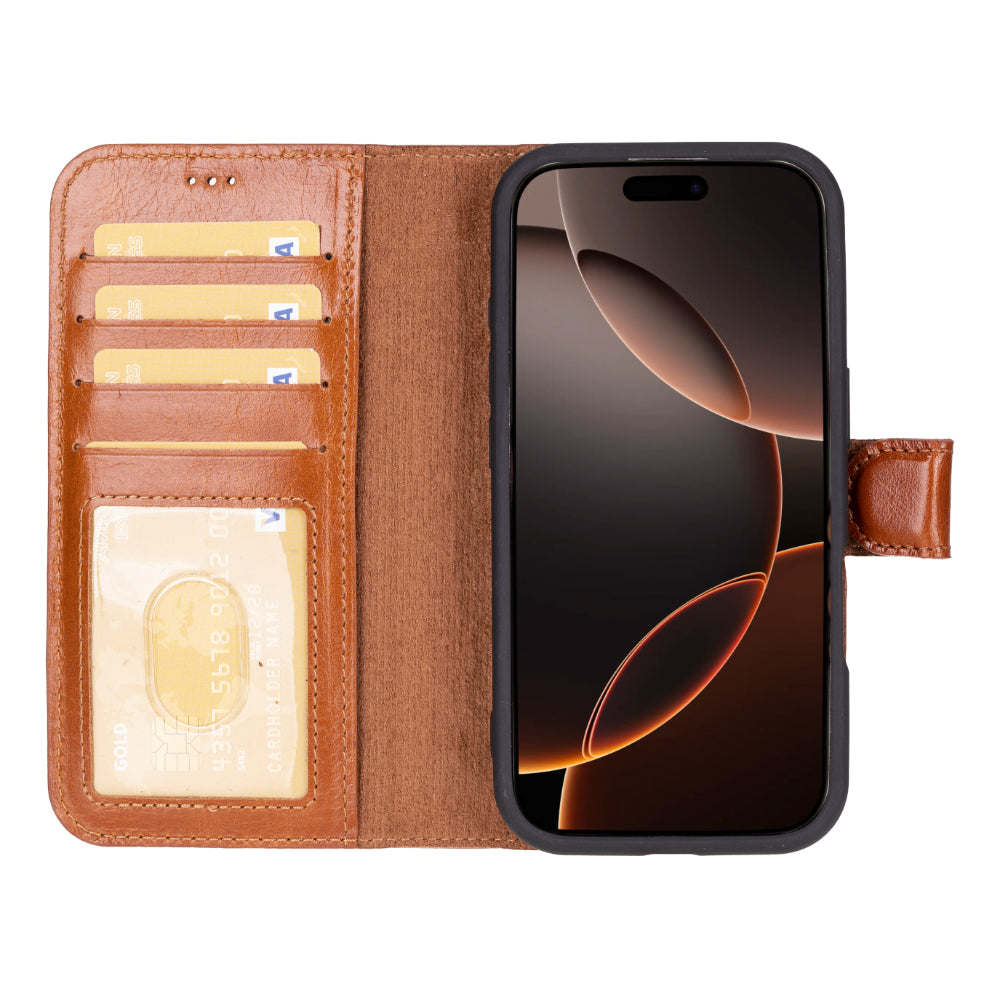 Magic iPhone 16 Series Detachable Leather Wallet Case