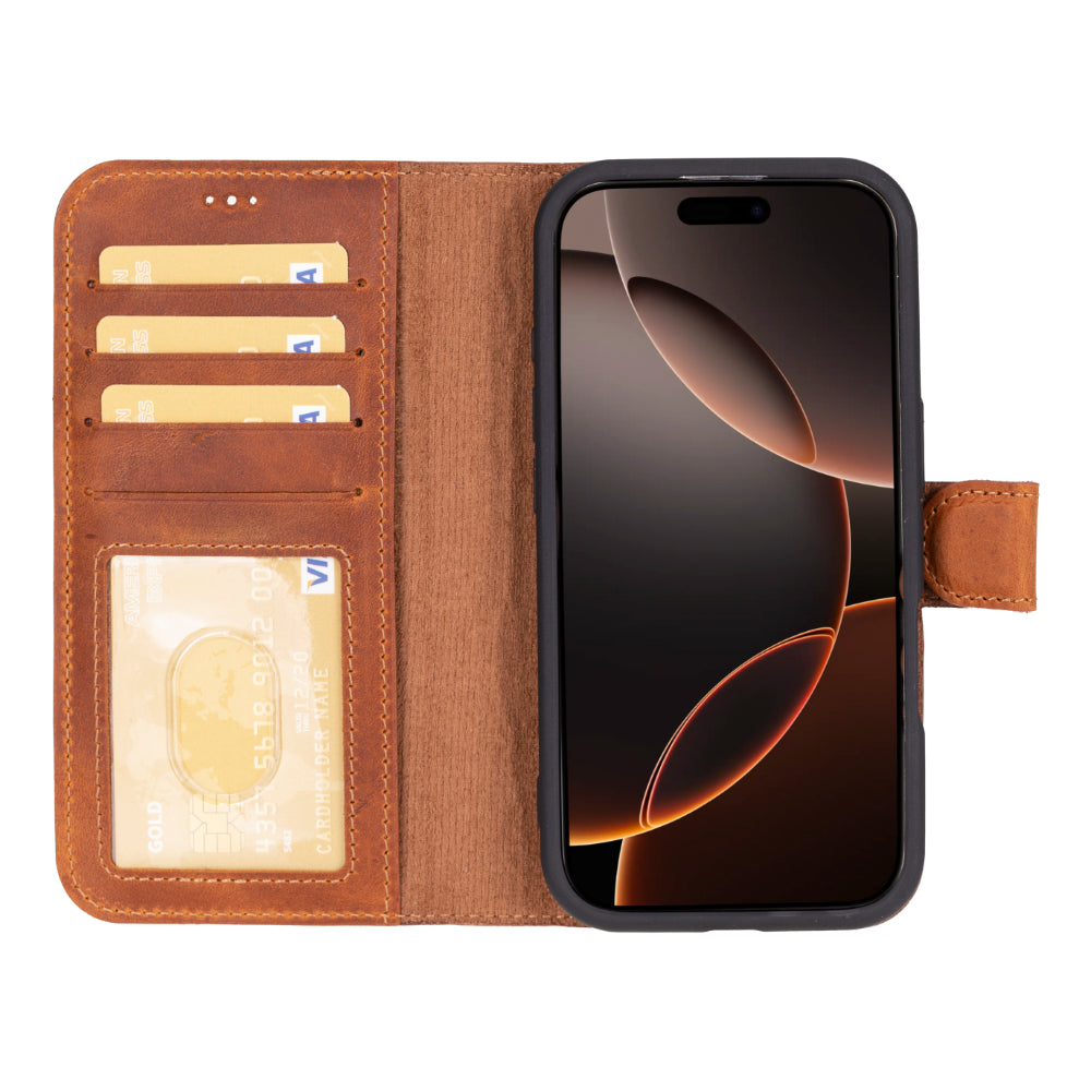 Magic iPhone 16 Series Detachable Leather Wallet Case
