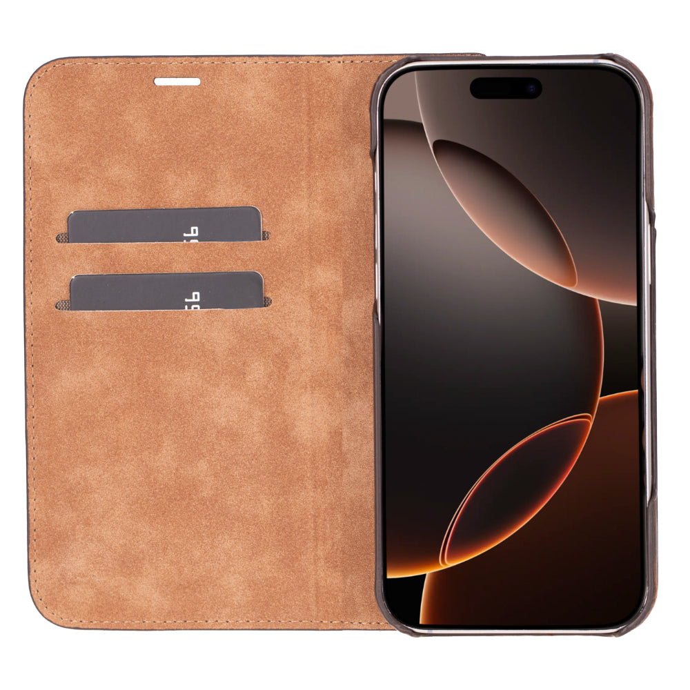 The Stockholm iPhone 16 Series Leather Folio Case