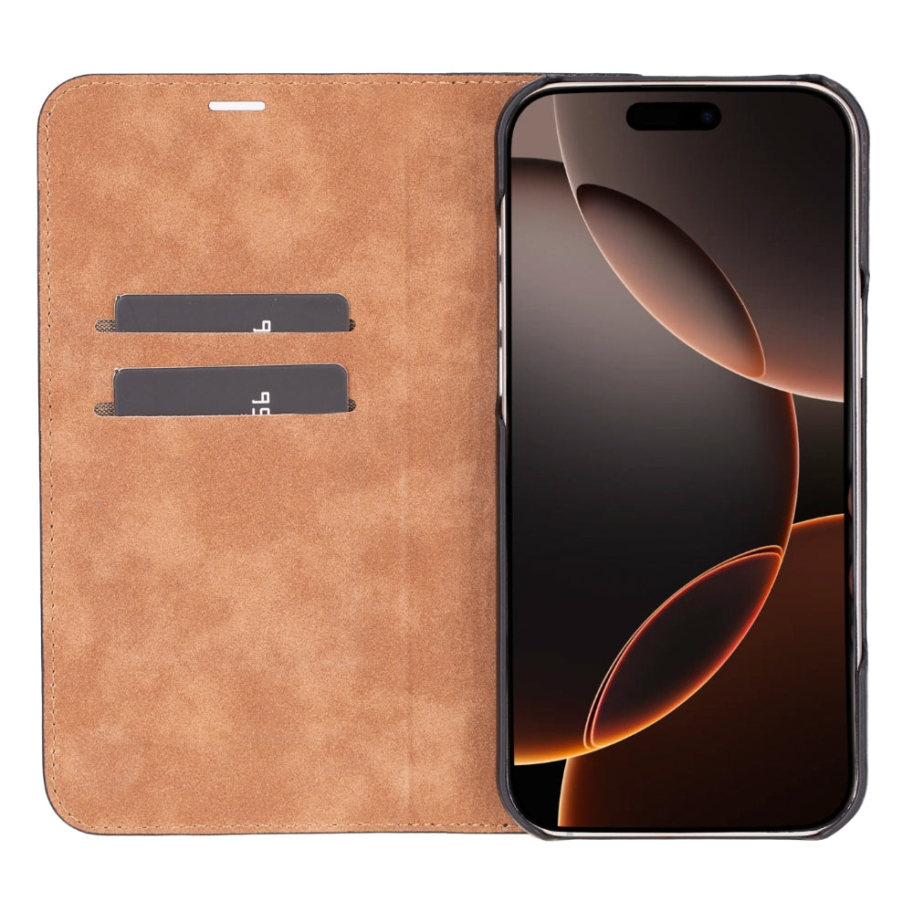 The Stockholm iPhone 16 Series Leather Folio Case