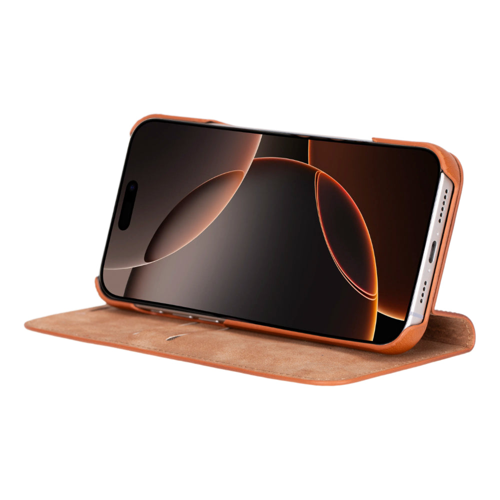 The Stockholm iPhone 16 Series Leather Folio Case