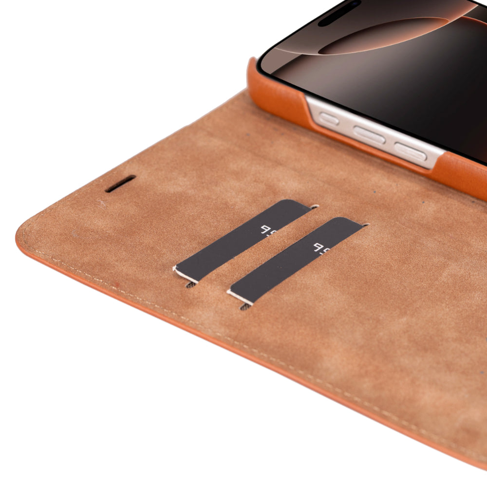 The Stockholm iPhone 16 Series Leather Folio Case