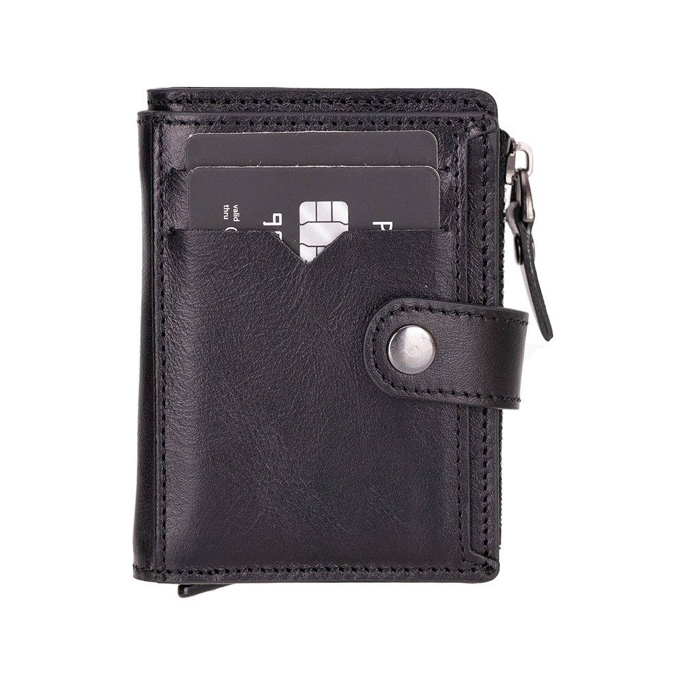 Leather Card Holder, RFID Blocking Slim Wallet with Quick-Access & Coin Pocket (Velto)