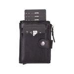 Leather Card Holder, RFID Blocking Slim Wallet with Quick-Access & Coin Pocket (Velto)