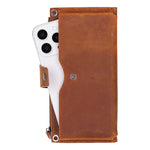 Crossbody Leather Wallet – with Phone Compartment, Card Slots & Shoulder Strap (Calista)