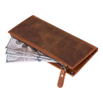 Crossbody Leather Wallet – with Phone Compartment, Card Slots & Shoulder Strap (Calista)