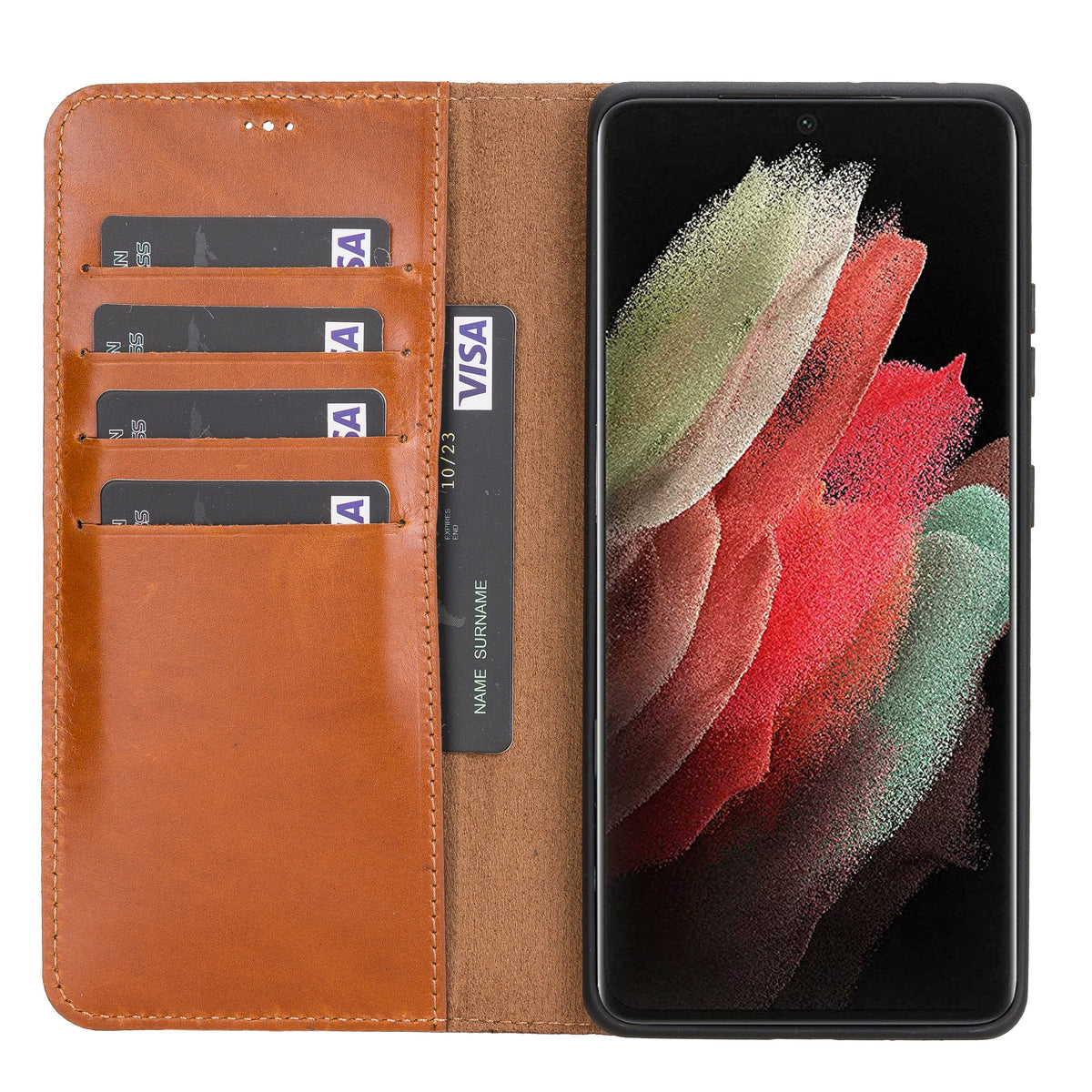 Premium Genuine Leather Wallet Case for Samsung Galaxy S21, S21 Plus & S21 Ultra (Skadi)
