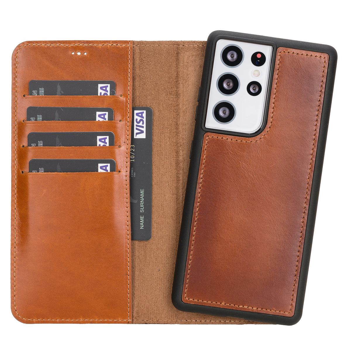 Premium Genuine Leather Wallet Case for Samsung Galaxy S21, S21 Plus & S21 Ultra (Skadi)