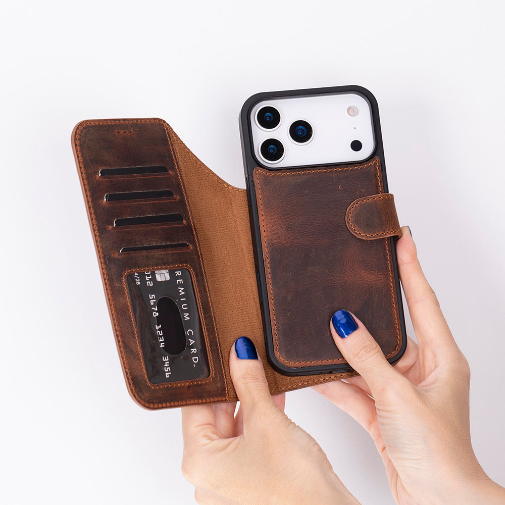 Magic iPhone 17 Series Leather Detachable Wallet Case