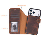Magic iPhone 17 Series Leather Detachable Wallet Case