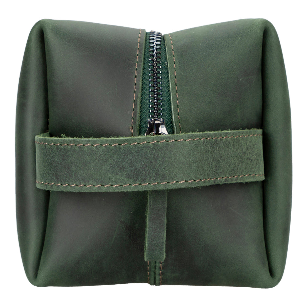 Genuine Leather Dopp Kit, Men's & Women's Toiletry Bag, Travel Organizer, Shaving Bag (Rhett)