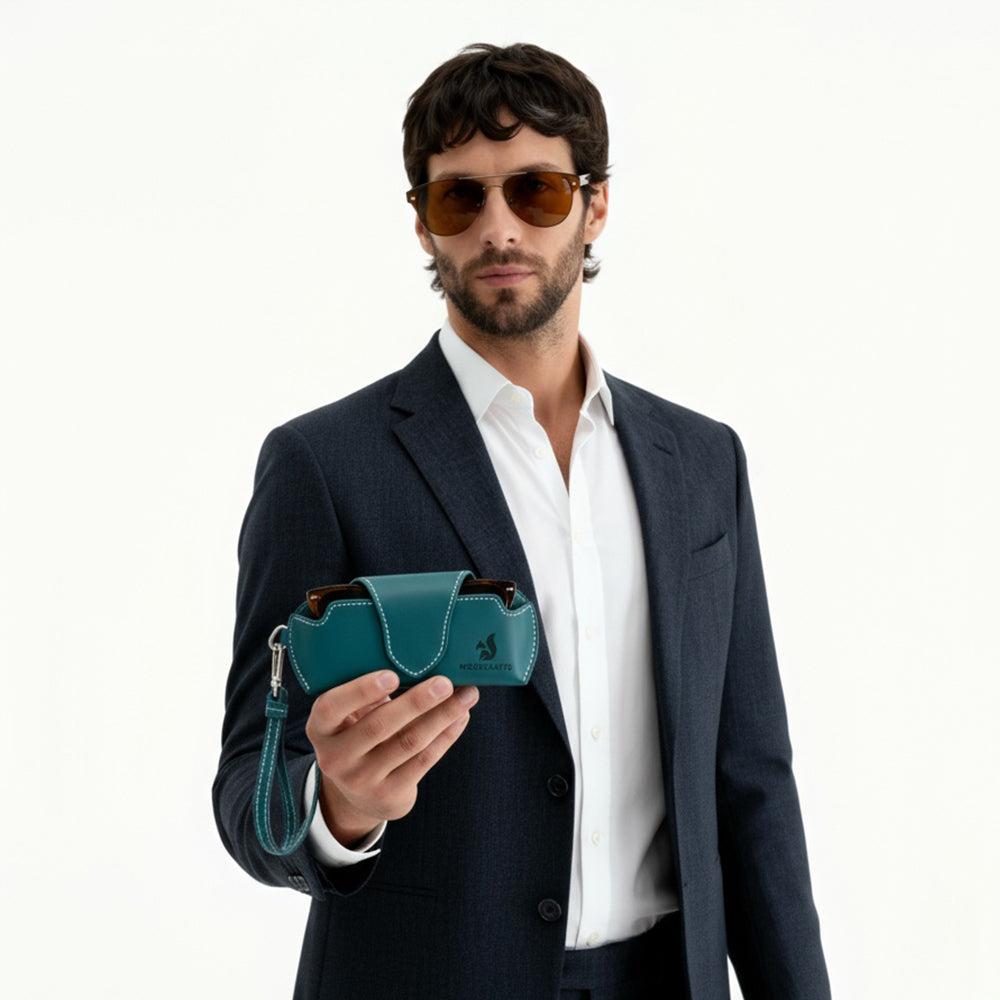 Lenozora Genuine Leather Glasses Case