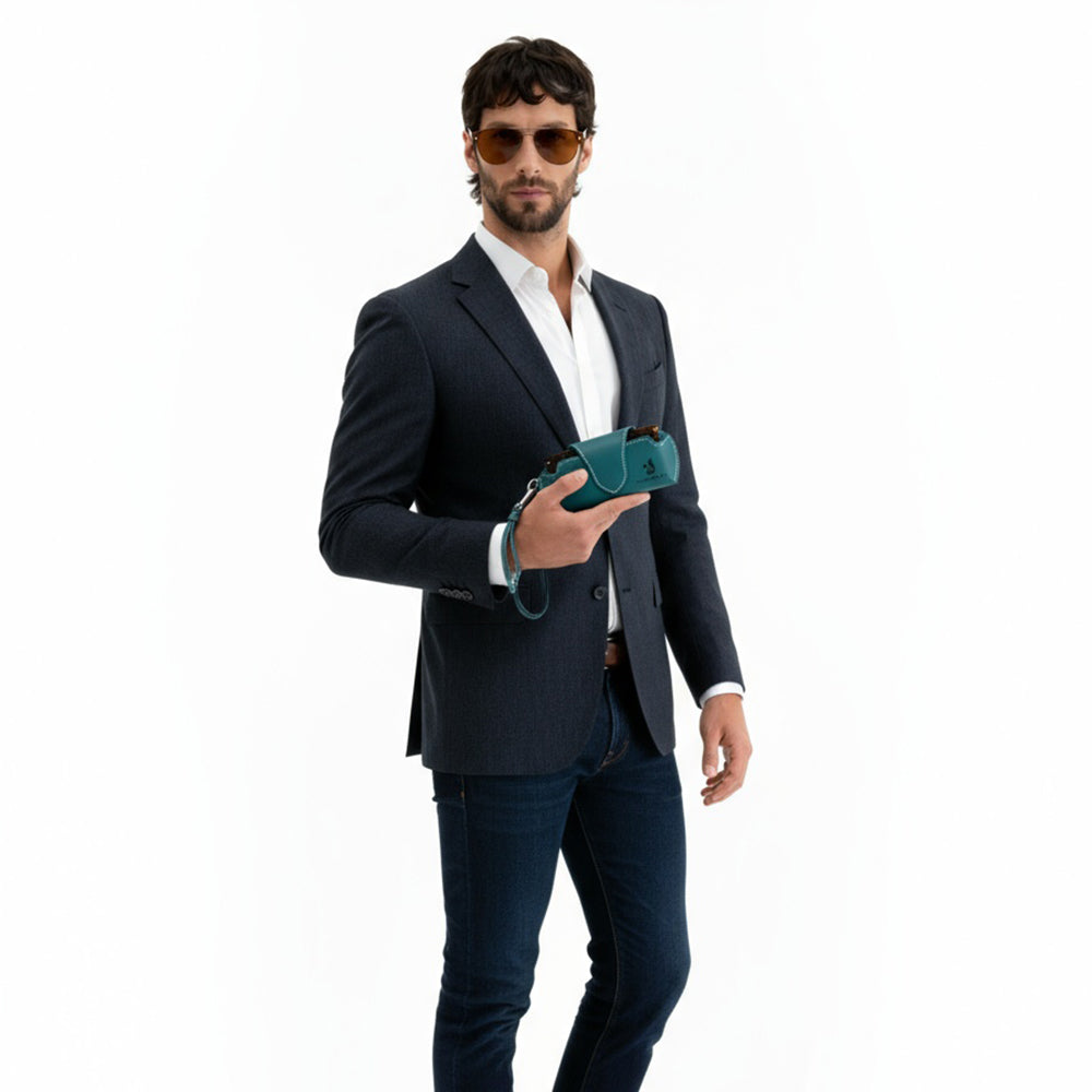 Lenozora Genuine Leather Glasses Case