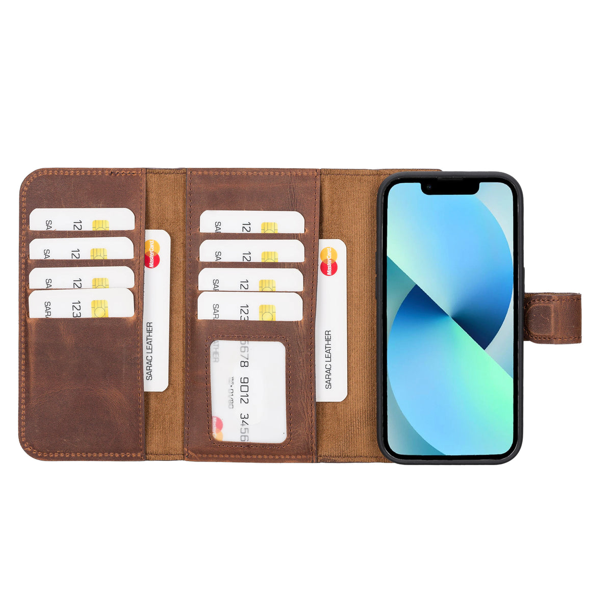 Santa iPhone 14 Pro Leather Detachable Wallet Case