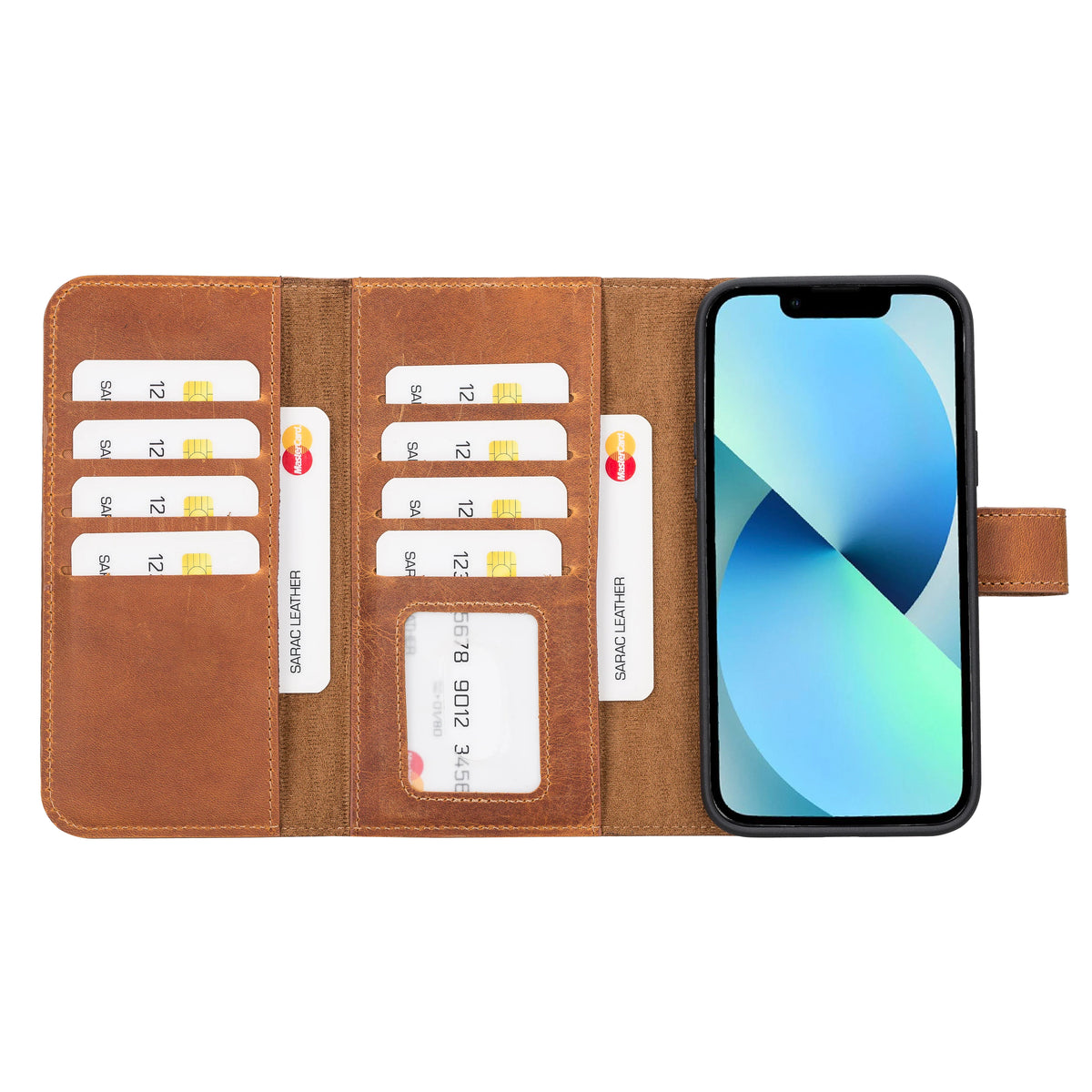 Santa iPhone 14 Plus Leather Detachable Wallet Case