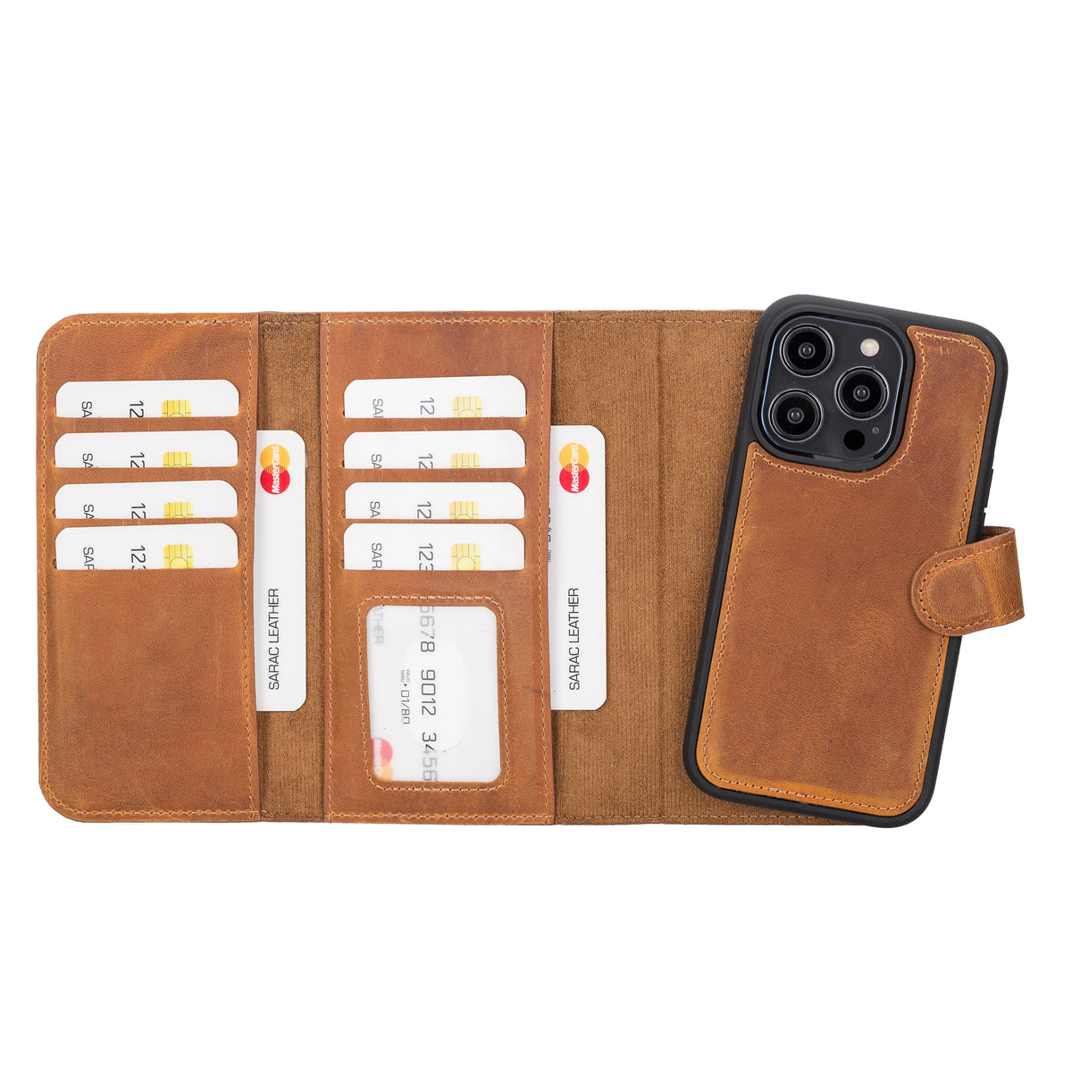 Santa iPhone 14 Pro Leather Detachable Wallet Case
