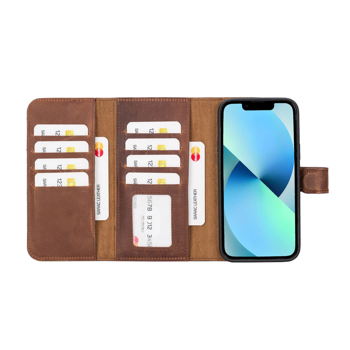 Santa iPhone 14 Plus Leather Detachable Wallet Case