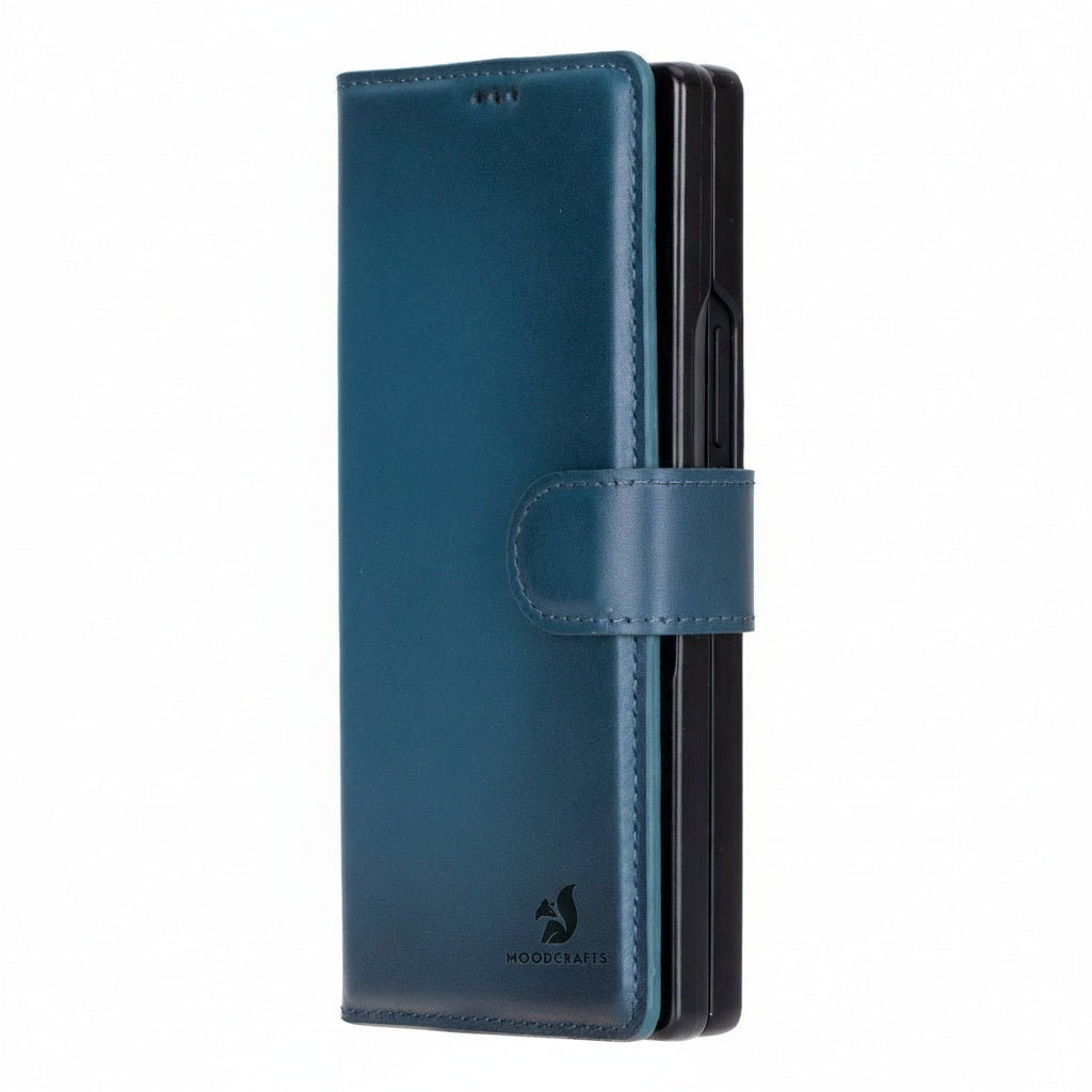 Handcrafted Leather Wallet Case for Samsung Galaxy Z Fold 6 – RFID Blocking (Zephyr)