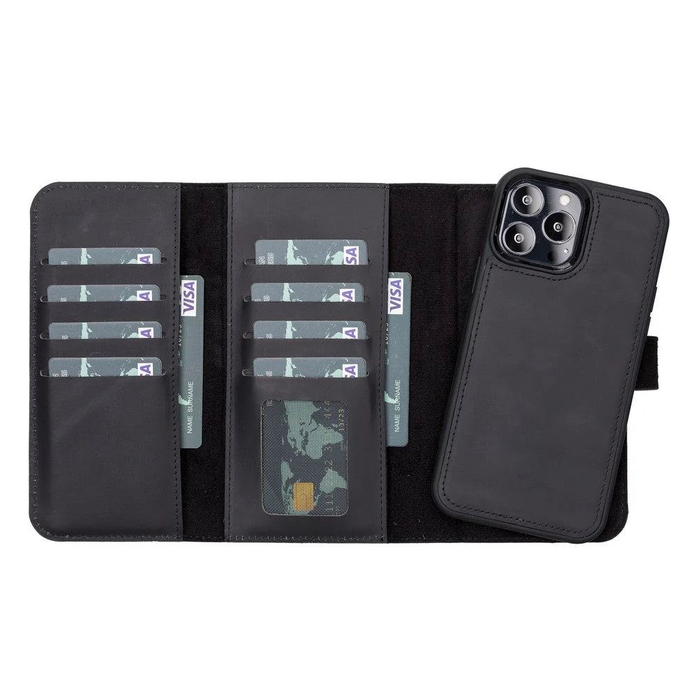 Santa iPhone 13 Pro Max Leather Detachable Wallet Case